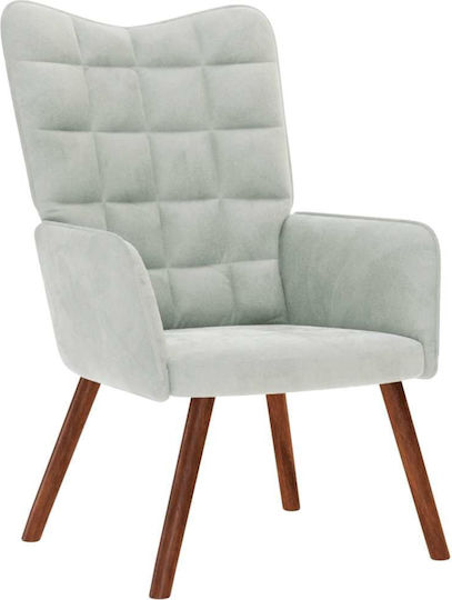 Bergère with Footstool Light Grey 61.5x69x95.5cm