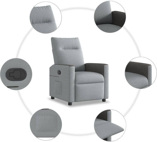 Relaxsessel mit Fußhocker Light Grey 50x54x100cm
