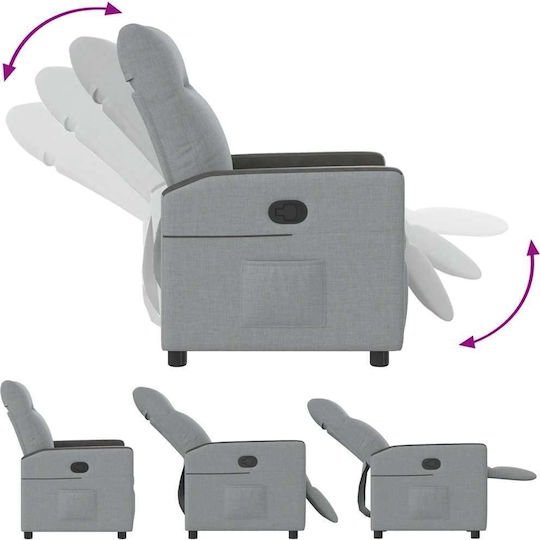 Relaxsessel mit Fußhocker Light Grey 50x54x100cm