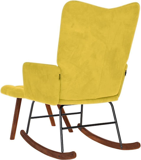 Rocking Armchair with Footstool Yellow 61x78x98cm