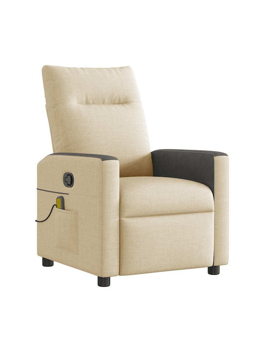 Relax Armchair Massage with Footstool Cream 50x54x100cm