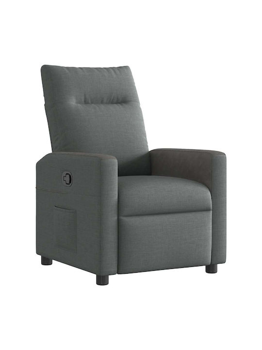 Dark Relax Armchair with Footstool Dark Grey 50x54x100cm