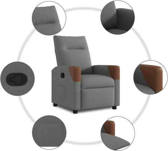 Dunkel Relaxsessel mit Fußhocker Dark Grey 50x54x100cm