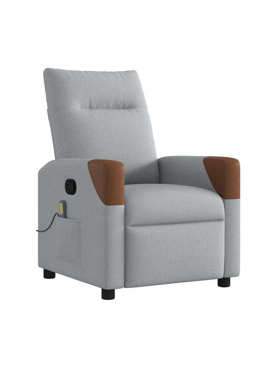 Relax Armchair Massage with Footstool Light Grey 50x54x100cm