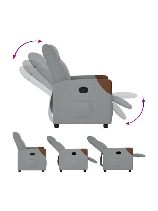Relax Armchair with Footstool Light Grey 50x54x100cm