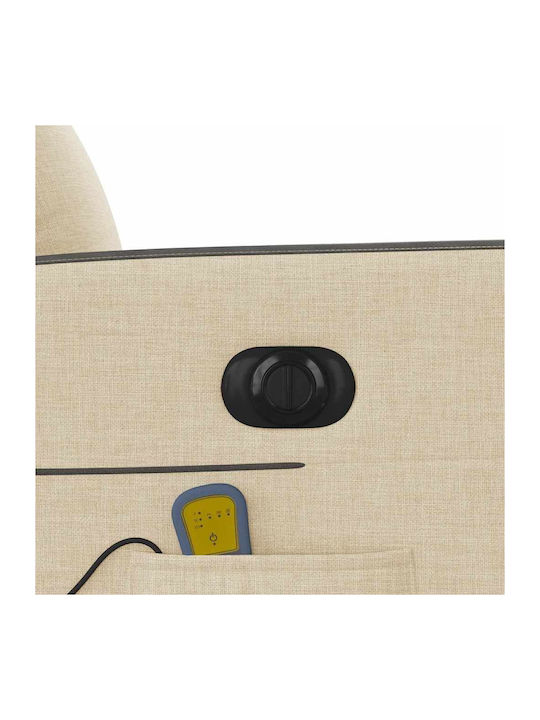 Relax Armchair Massage with Footstool Cream 50x54x100cm