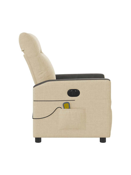 Relax Armchair Massage with Footstool Cream 50x54x100cm