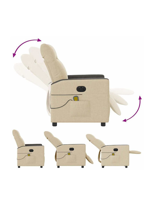 Relax Armchair Massage with Footstool Cream 50x54x100cm
