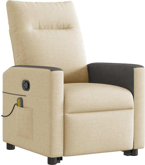 Relax Armchair Massage with Footstool Cream 50x54x100cm