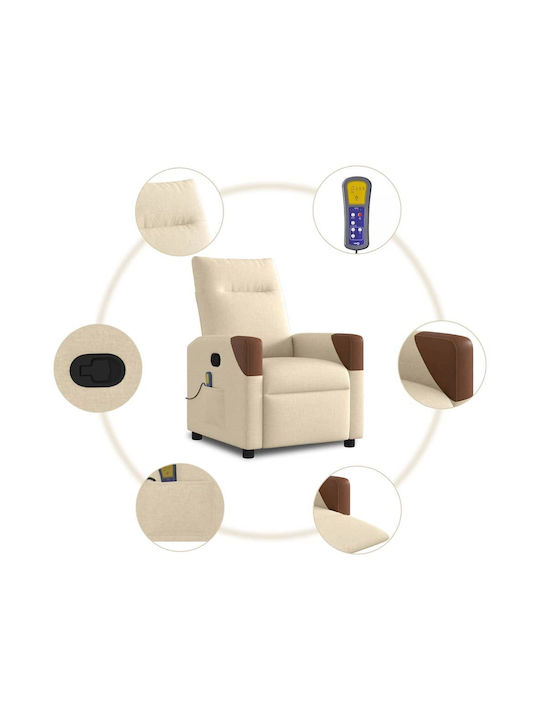 Relax Armchair Massage with Footstool Cream 50x54x100cm