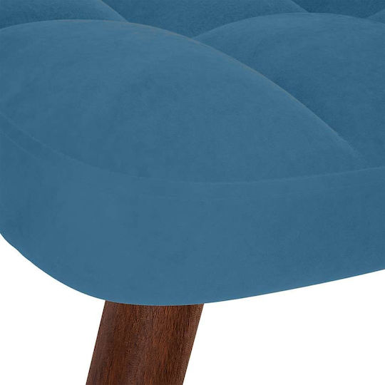 Schaukelstuhl mit Fußhocker Samt Blue 61x78x98cm