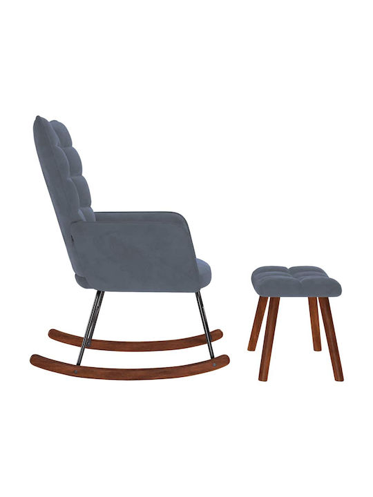 Rocking Armchair with Footstool Dark Grey 61x78x98cm