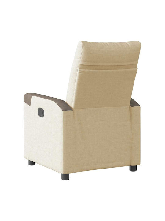 Relax Armchair with Footstool Cream 50x54x100cm
