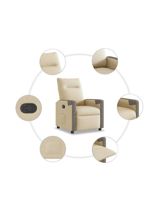 Relax Armchair with Footstool Cream 50x54x100cm
