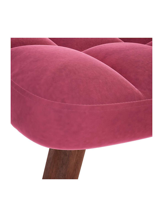 Ohrensessel mit Fußhocker Samt Bordeaux, Red 61.5x69x95.5cm