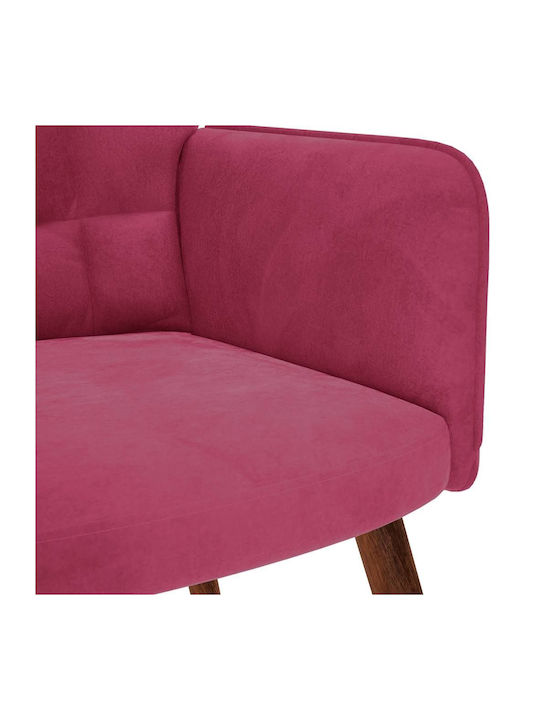 Ohrensessel mit Fußhocker Samt Bordeaux, Red 61.5x69x95.5cm