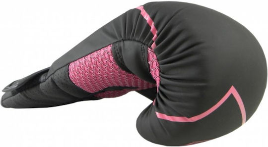 Sport Masters Boxing Gloves made of Synthetic Leather for Match Black/Pink