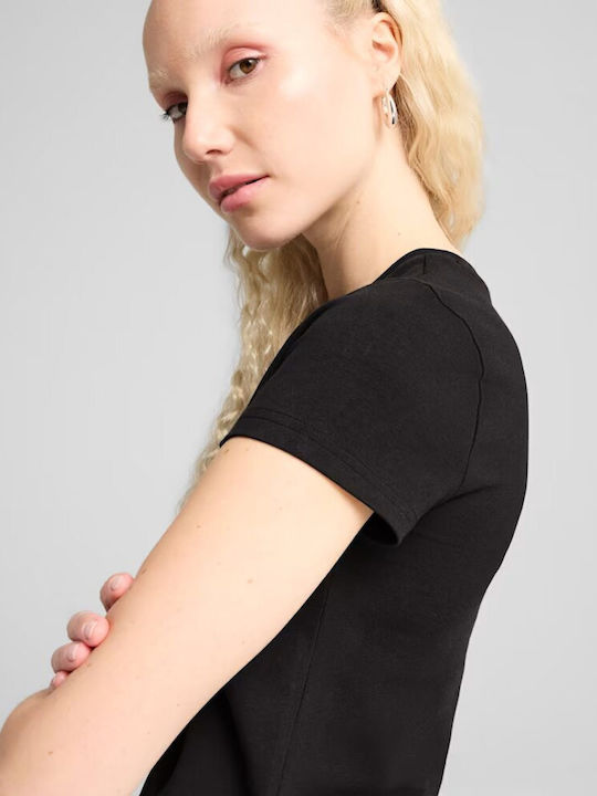 Wardrobe Cut Out Bluze Damă Crop Tricou Negru