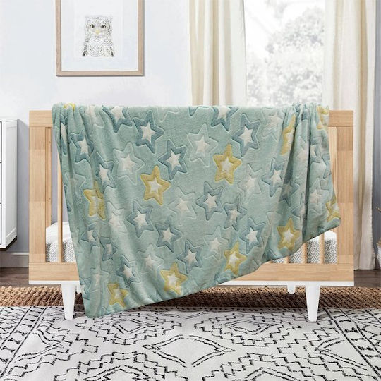 Lino Home Decke Kinderbett Vlies Grün 110x150cm