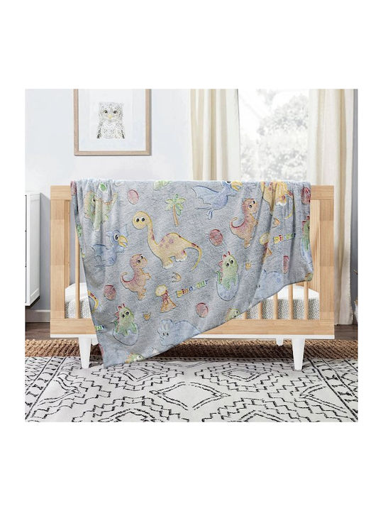Lino Home Κουβέρτα Κούνιας Fleece Γκρι 110x150εκ.