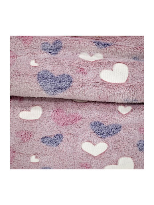 Lino Home Κουβέρτα Κούνιας Fleece Ροζ 110x150εκ.