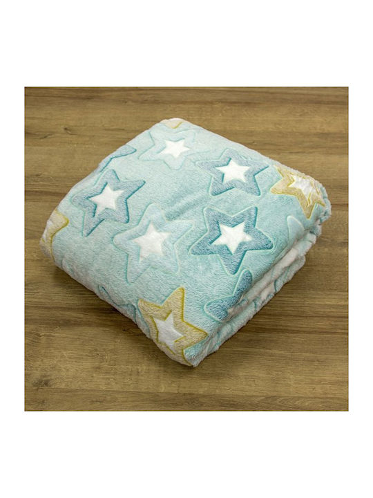 Lino Home Blanket Cot Fleece Green 110x150cm