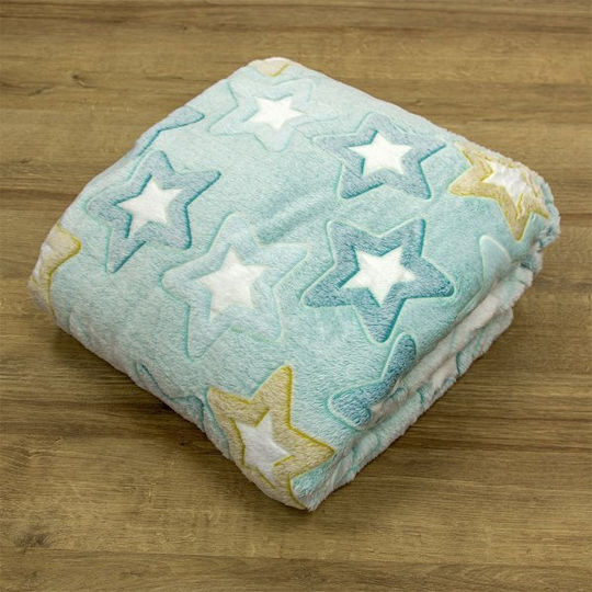 Lino Home Decke Kinderbett Vlies Grün 110x150cm
