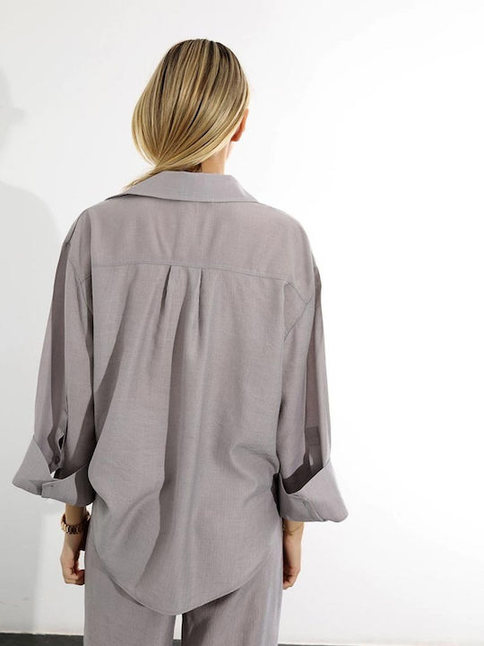 Damen Gray Set mit Hose mit Gummizug