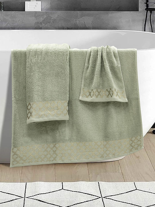 Lino Home 3pc Bath Towel Set Nalbe Olive Weight 510gr/m²