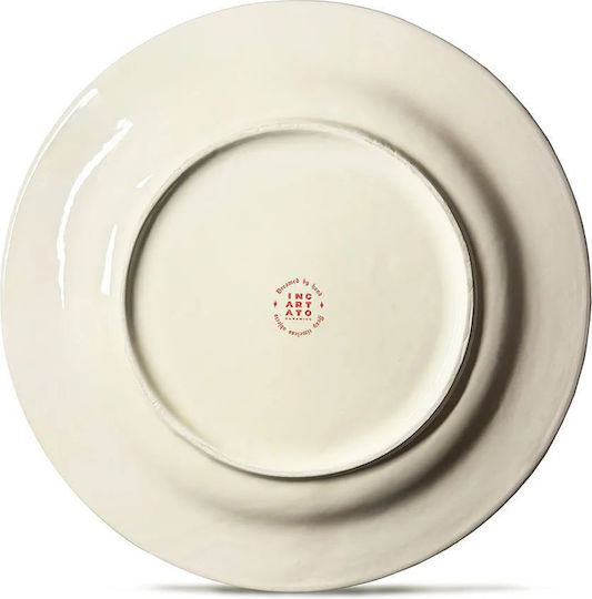 Incartato Ceramics The Forbidden Collection Dekorative Platte Rund Keramik Ecru 1Stück 28x28cm