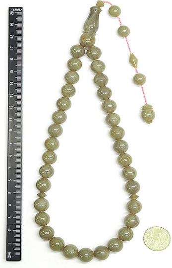 Roloi Komboloi Mastic Worry Beads Gray 35cm