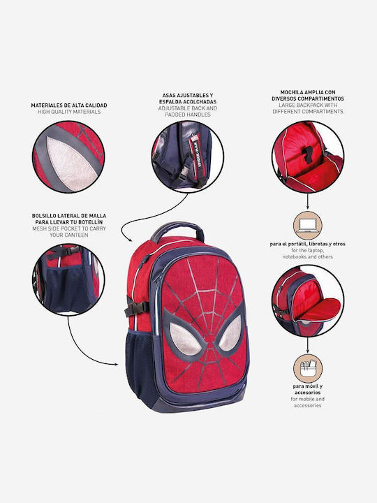 Cerda Marvel Spiderman Παιδική Τσάντα Πλάτης Κόκκινη 31x31x24εκ.