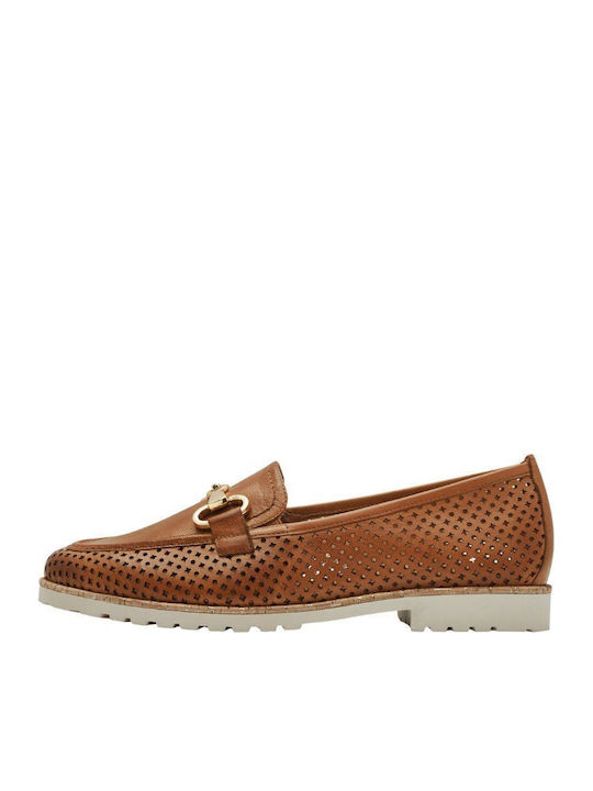 Δερμάτινα Γυναικεία Loafers σε Ταμπά Χρώμα