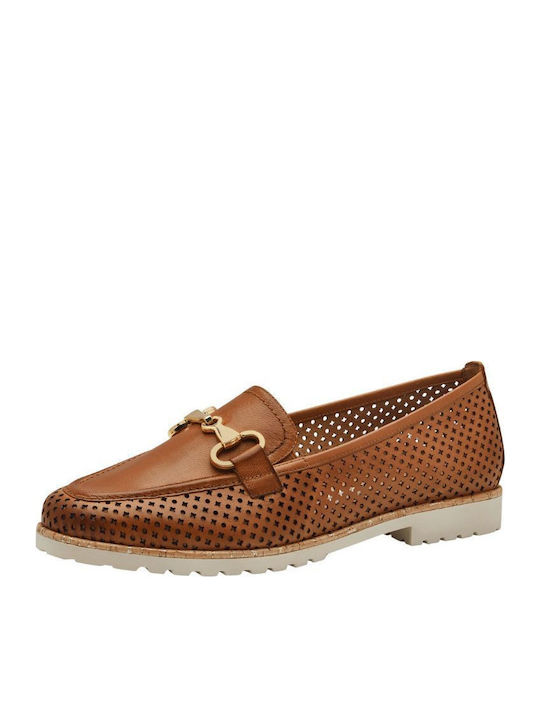 Δερμάτινα Γυναικεία Loafers σε Ταμπά Χρώμα