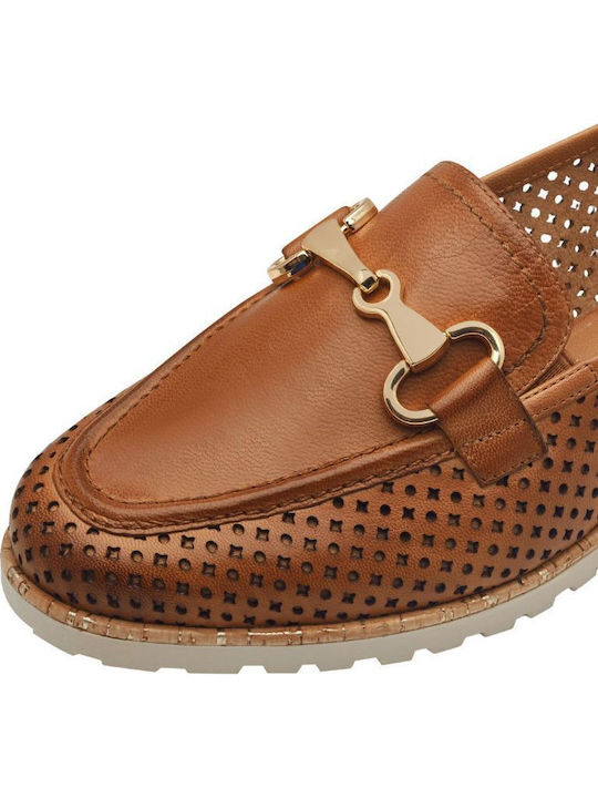 Δερμάτινα Γυναικεία Loafers σε Ταμπά Χρώμα