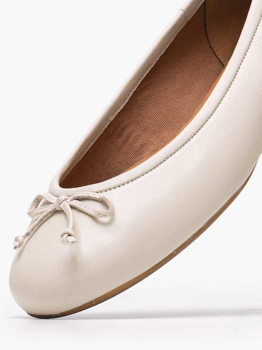 Leather Ballerinas Palmaria Beige