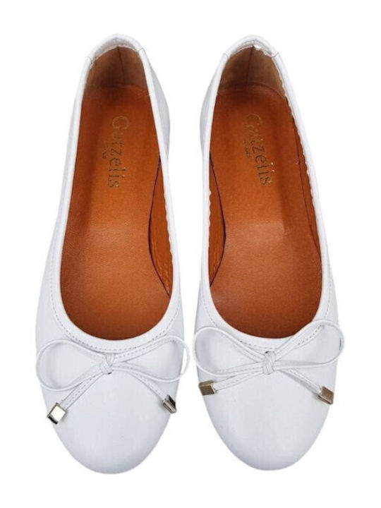 Leather Ballerinas White