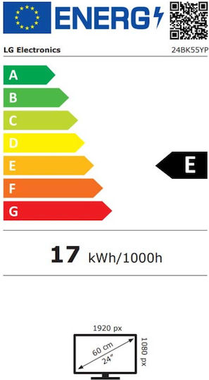 LG 24BK55YP-W Monitor 23.8" FHD 1920x1080 with Response Time 5ms GTG
