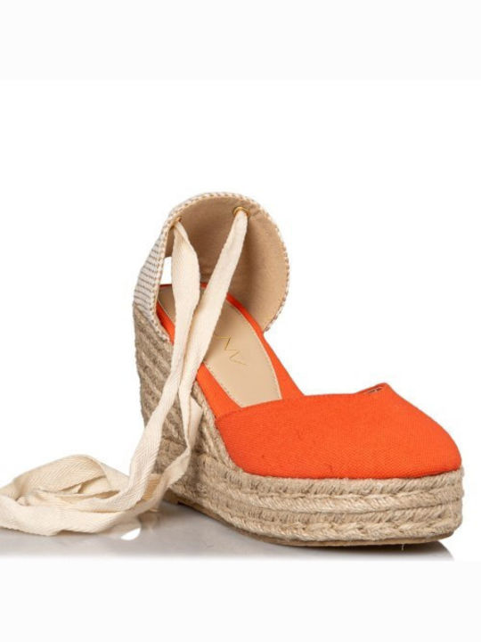 Envie Shoes Platforme dama în stil espadrile Portocaliu