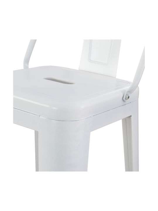 Metalic Scaun Rafturi și dulapuri pentru vin de Grădină Melita-pro Șah mat alb 1buc 42x42x100cm