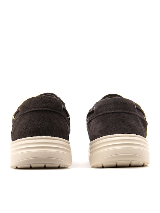 Men's Suede Boat Shoes Brown
