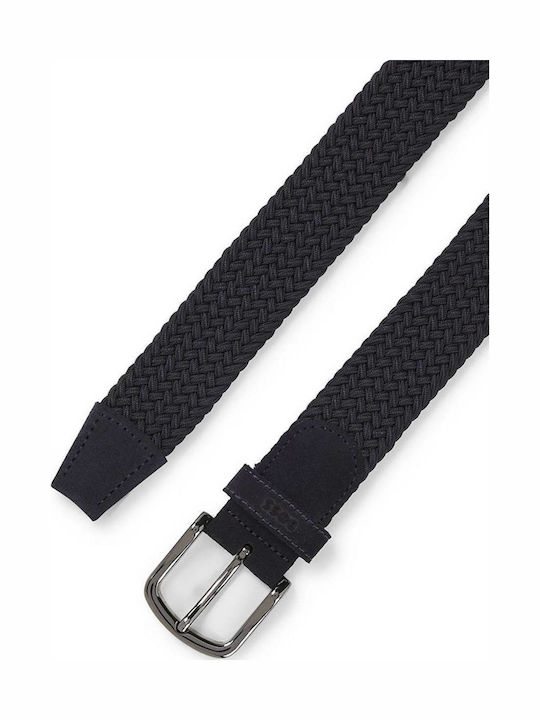 Elastic Men's Belt Knitted Navy Blue
