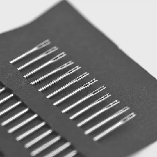 Set 12 Hand Sewing Needles Zola Stainless Steel Silver Plated
