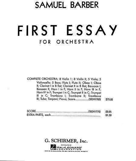 Barber First Essay Orchestra Full Score