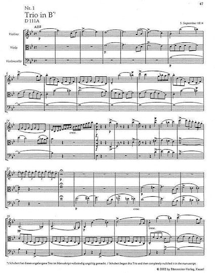 Schubert Complete String Trios Pocket Score