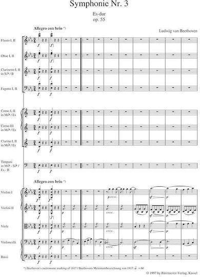 Beethoven Simfonia Nr.3 Op.55 În Mi Bemol Major ''eroica'' Partitură de Buzunar