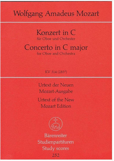 Mozart Concerto In C Major Oboe Kv314 Pocket Score