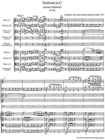 Simfonia Nr.36 în Do Major de Mozart Partitură de Buzunar