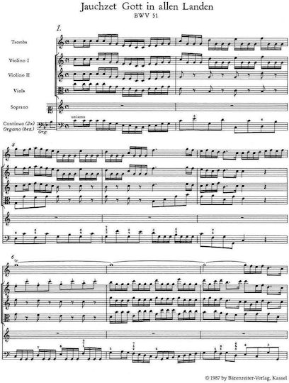Bach Praise Ye God Thruout Creation Bwv 51 Pocket Score