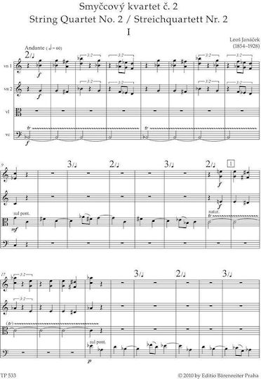 Janacek String Quartet Nr.2 Pocket Score
